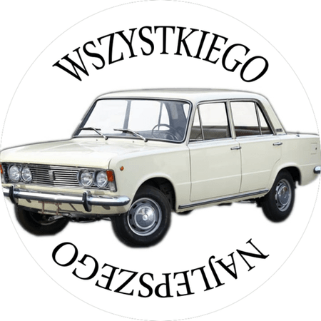 OPŁATEK NA TORT URODZINY  DUŻY FIAT 125P SAMOCHÓD AUTO