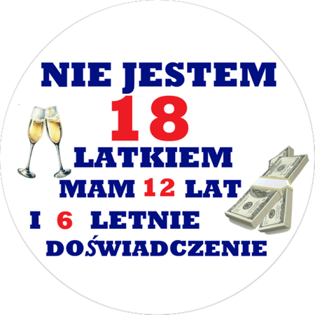 OPŁATEK NA TORT URODZINY 18 OKAZJONALNY