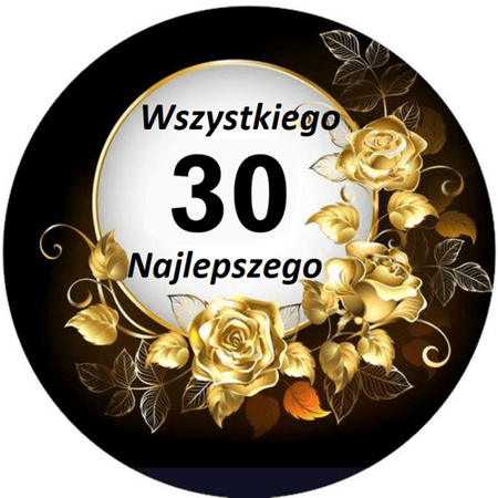 OPŁATEK NA TORT URODZINY 18 30 40 50 60 RAMKA KWIATY BOHO