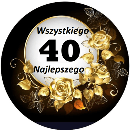 OPŁATEK NA TORT URODZINY 18 30 40 50 60 RAMKA KWIATY 