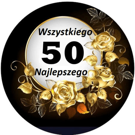 OPŁATEK NA TORT URODZINY 18 30 40 50 60 RAMKA KWIATY BOHO 