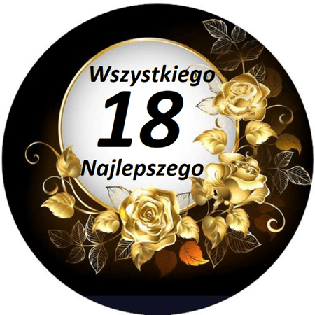OPŁATEK NA TORT URODZINY 18 OKAZJONALNY