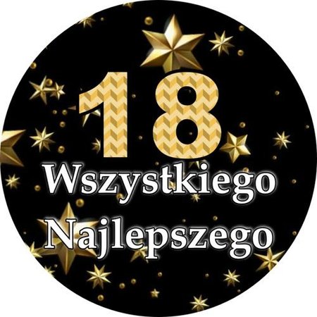 OPŁATEK NA TORT URODZINY 18  GWIAZDA WHISKY DRINK 