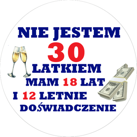 OPŁATEK NA TORT URODZINY 30 40 50 MESKI MEZCZYZNA WHISKY DRINK