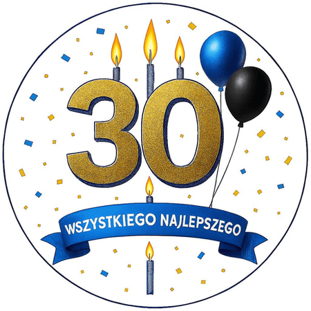 OPŁATEK NA TORT URODZINY 30 40 50 BALONY BALONIKI
