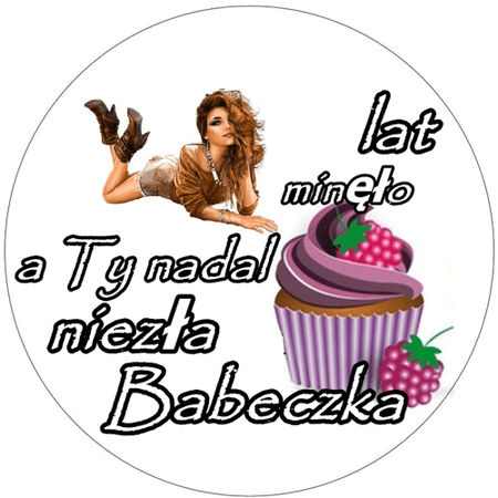 OPŁATEK NA TORT URODZINY 30 40 50 KOBIETA POSTAĆ DRINK WHISKY BABECZKA 