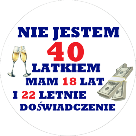 OPŁATEK NA TORT URODZINY 18 30 40 50 60 WHISKY DRINK MĘSKI MĘŻCZYZNA TESKT OKAZJONALNY