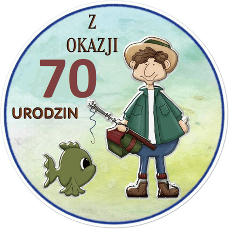 OPŁATEK NA TORT URODZINY 30 40 50 60 70 RYBAK WEDKARZ WEDKA RYBA