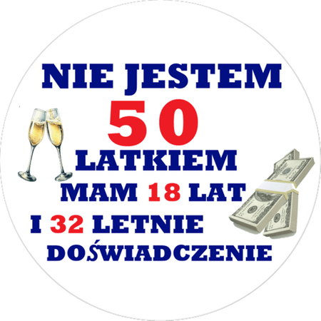 OPŁATEK NA TORT URODZINY 18 30 40 50 WISKY DRINK TESKT 