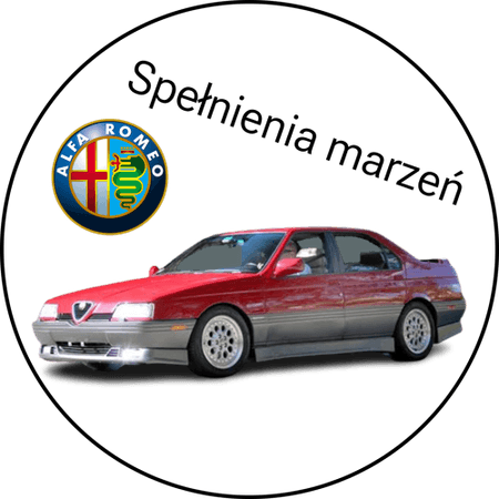 OPŁATEK NA TORT URODZINY ALFA ROMEO AUTO SAMOCHÓD LOGO BRYKA