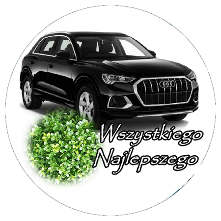 OPŁATEK NA TORT URODZINY 18 30 40 50 60 AUDI Q5 SAMOCHÓD AUTO BRYKA
