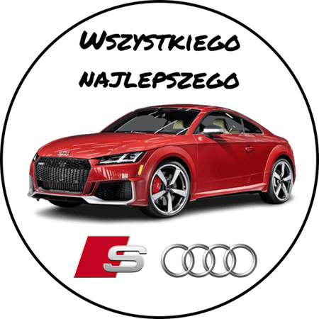 OPŁATEK NA TORT AUDI S-LINE SAMOCHÓD AUTO LOGO URODZINY 18 30 40 50 60