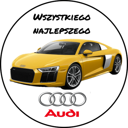 OPŁATEK NA TORT AUDI S-LINE SAMOCHÓD AUTO LOGO URODZINY 18 30 40 50