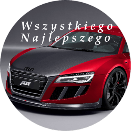OPŁATEK NA TORT AUDI RS  SAMOCHÓD AUTO URODZINY 18 30 40 50 60