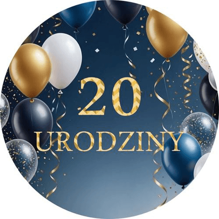 OPŁATEK NA TORT OZDOBA BALONY BALON WHISKY DRINK URODZINY 18 30 40 50 60
