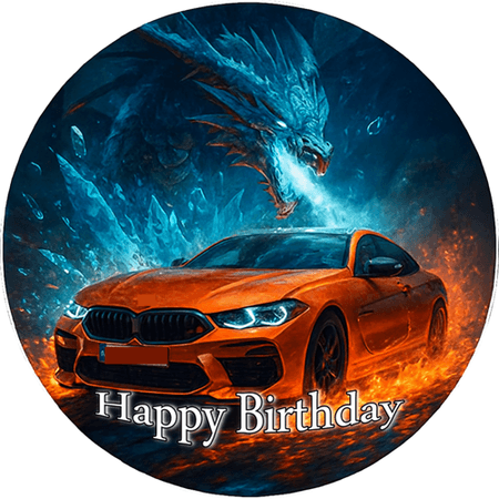OPŁATEK NA TORT  URODZINY 18 30 40 50 BMW SAMOCHÓD LOGO AUTO FURA BRYKA