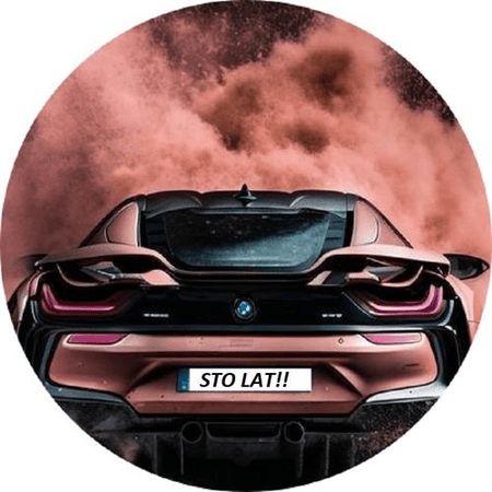 OPŁATEK NA TORT  URODZINY 18 30 40 50 BMW SAMOCHÓD LOGO AUTO  BRYKA