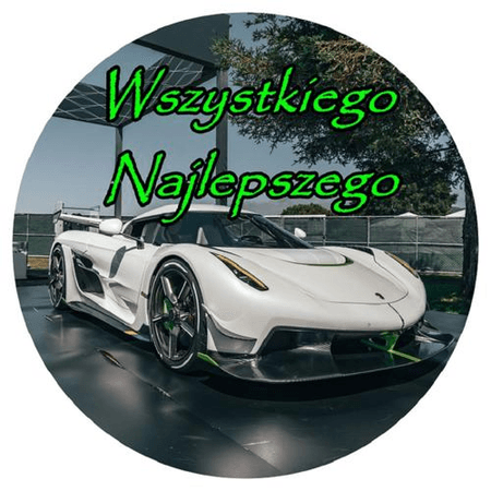 OPŁATEK NA TORT URODZINY 18 30 40 50 BUGATTI AUTO LOGO SAMOCHÓD