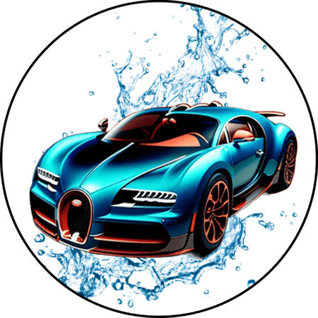 OPŁATEK NA TORT URODZINY 18 30 40 50 BUGATTI SAMOCHÓD ROZPRYSK WODY