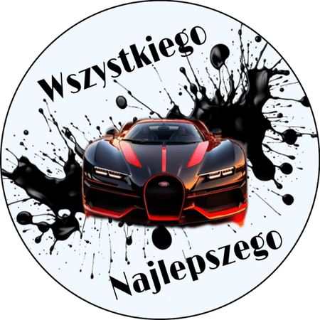 OPŁATEK NA TORT URODZINY 18 30 40 50 BUGATTI SAMOCHÓD COUPE