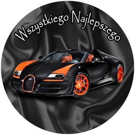 OPŁATEK NA TORT URODZINY 18 30 40 50 BUGATTI SAMOCHÓD COUPE SPORTOWY
