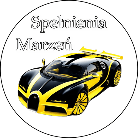 OPŁATEK NA TORT URODZINY 18 30 40 50 BUGATTI AUTO SAMOCHÓD COUPE