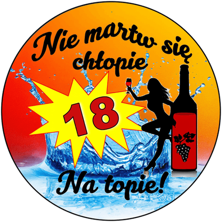 OPŁATEK NA TORT URODZINY 18 30 40 50 60 POSTAĆ KOBIETA WHISKY DRINK 