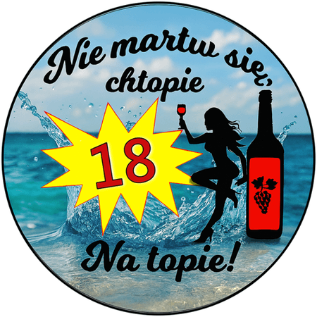 OPŁATEK NA TORT URODZINY 18 30 40 50 60 POSTAĆ KOBIETA WHISKY DRINK