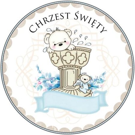 OPŁATEK NA TORT URODZINY ROCZEK CHRZEST ŚW. DZIEWCZYNKA CHŁOPIEC