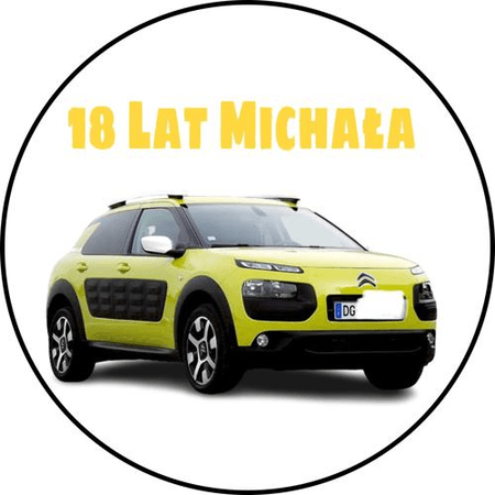 OPŁATEK NA TORT URODZINY 18 30 40 50 CITROEN SAMOCHÓD AUTO