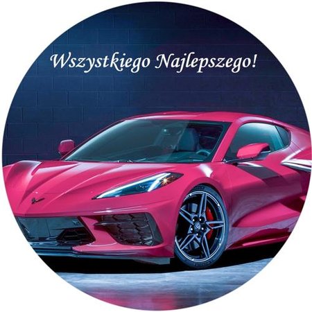 OPŁATEK NA TORT URODZINY18 30 40 50 60 CHEVROLET CORVETTE