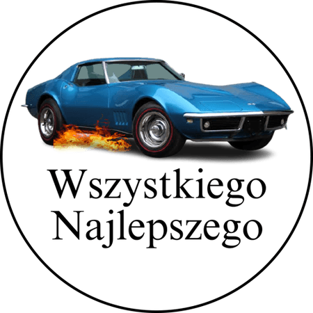 OPŁATEK NA TORT URODZINY18 30 40 50 60 CHEVROLET CORVETTE SAMOCHÓD 
