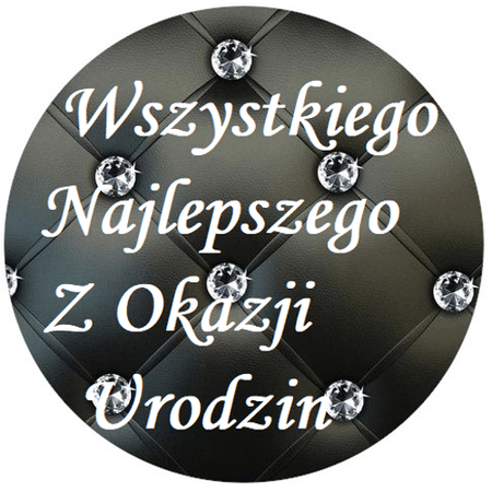OPŁATEK NA TORT URODZINYCZARNA PIKÓWKA KOKARDA KOKARDKA CYRKONIE