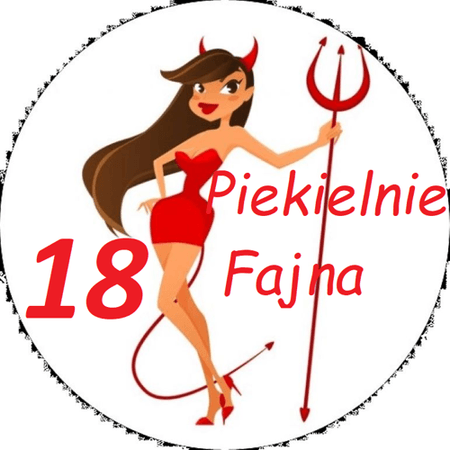 OPŁATEK NA TORT URODZINY 18 30 40 50 60 DIABLICA WISKY DRINK PIEKIELNA POSTAĆ