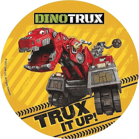 OPŁATEK NA TORT URODZINY DINOTRUX ROBOTY POSTACIE DINOZAUR 