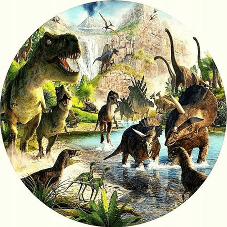 OPŁATEK NA TORT URODZINY POSTACIE DINOZAUR T-REX DRAPIEŻNIK 
