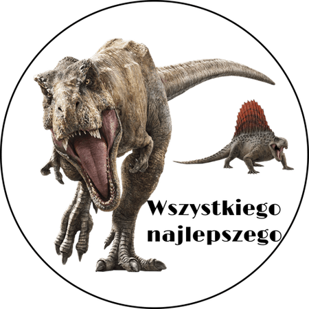 OPŁATEK NA TORT URODZINY POSTACIE DINOZAUR T-REX 