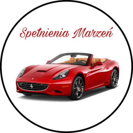 OPŁATEK NA TORT URODZINY 18 30 40 50 FERRARI AUTO SPORTOWE CZERWONE