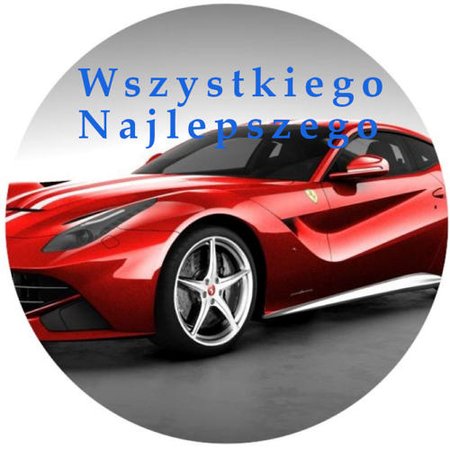 OPŁATEK NA TORT URODZINY 18 30 40 50 FERRARI AUTO SPORTOWE