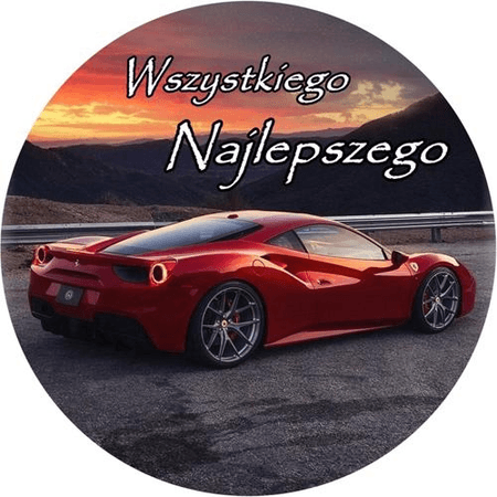 OPŁATEK NA TORT URODZINY 18 30 40 50 FERRARI AUTO SAMOCHÓD SPORT