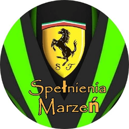 OPŁATEK NA TORT URODZINY 18 30 40 50 FERRARI LOGO SAMOCHÓD