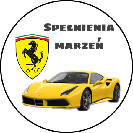 OPŁATEK NA TORT URODZINY FERRARI AUTO SPORTOWE COUPE BRYKA 
