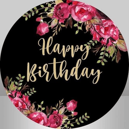 OPŁATEK NA TORT URODZINY 18 30 40 50 HAPPY BIRTHDAY KWIATY RAMKA BOHO