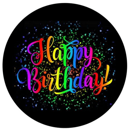 OPŁATEK NA TORT URODZINY 18 30 40 50 HAPPY BIRTHDAY KWIATY BOHO 
