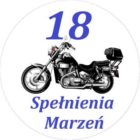 OPŁATEK NA TORT URODZINY 18 30 40 50 MOTOR HARLEY VSK YAMAHA