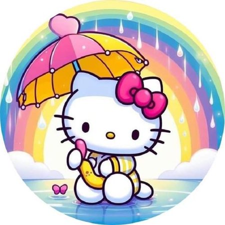 OPŁATEK NA TORT URODZINY KOT KOTEK KICUŚ HELLO KITTY DZIEWCZYNKA  