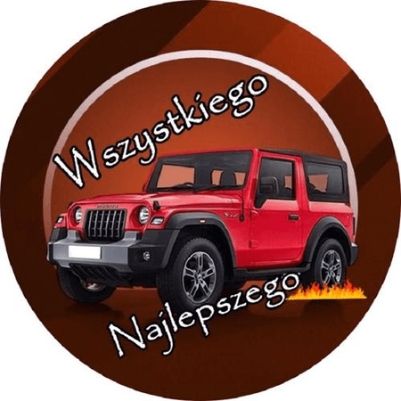 OPŁATEK NA TORT URODZINY 18 30 40 50 JEEP WRANGLER BRYKA 