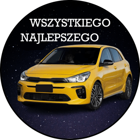 OPŁATEK NA TORT URODZINY 18 30 40 50 KIA SAMOCHÓD AUTO LOGO 