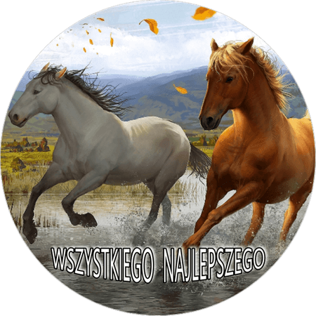 OPŁATEK NA TORT URODZINY KOŃ KONIK KONIE MUSTANG 