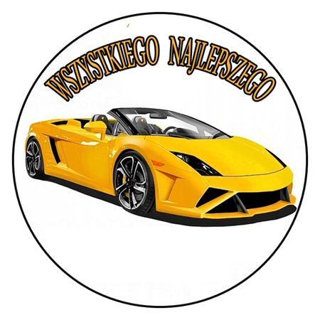 OPŁATEK NA TORT URODZINY18 30 40 50 LAMBORGHINI AUTO BRYKA FURA 